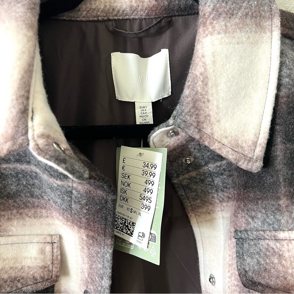 H&M Plaid Button Up Shirt Jacket - Picture 3 of 3